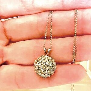 1ct Diamond Pendant in 14k white gold with chain 16” long